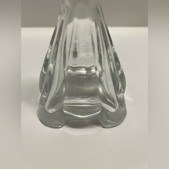 Art Deco Style 6” Tall Glass Perfume Bottle, Heavy Solid Glass, Ball Stopper - Picture 7 of 8